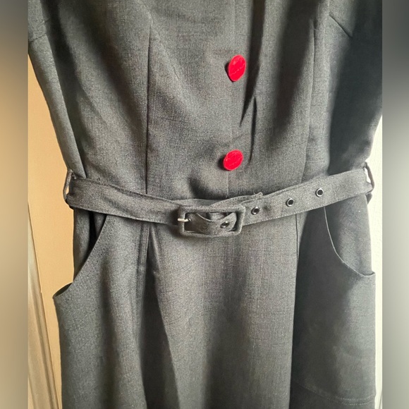 Voodoo Vixen Retro Belted Embroidery Swing Dress - Picture 4 of 10